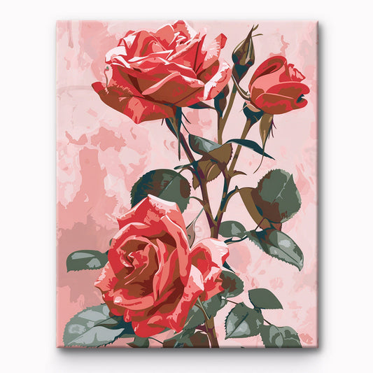 Flower Rose Painting By Number 1