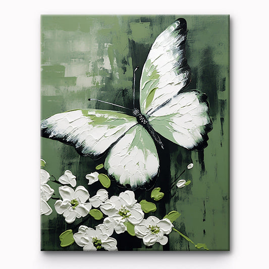 White Butterfly Painting By Number 1