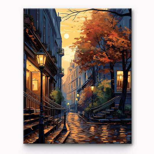 City Night View Painting By Number 1