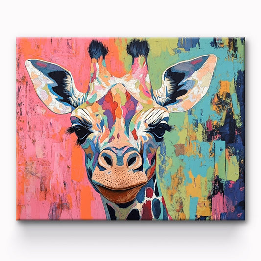 Giraffe Portrait Painting By Number 1