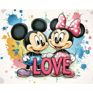 Mickey And Minnie Love Painting By Number 2