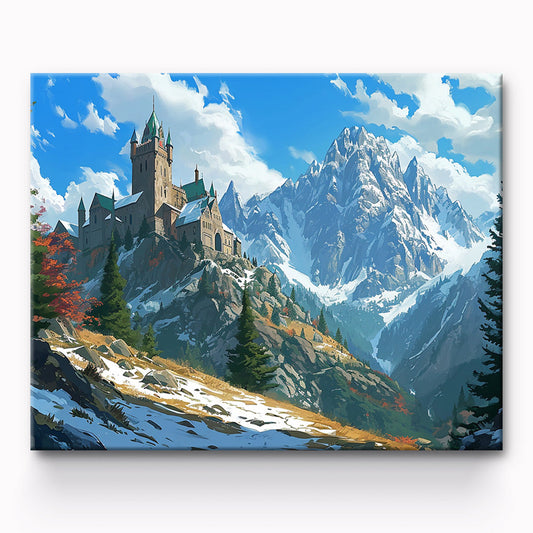 Castle Of The Mountains Painting By Number 1