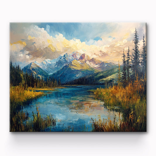 Mountains And Lake Painting By Number 1