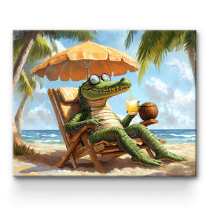 Crocodile's Vacation Painting By Number 1