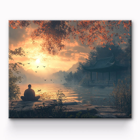 Morning Sunshine on the Lake Painting By Number 1
