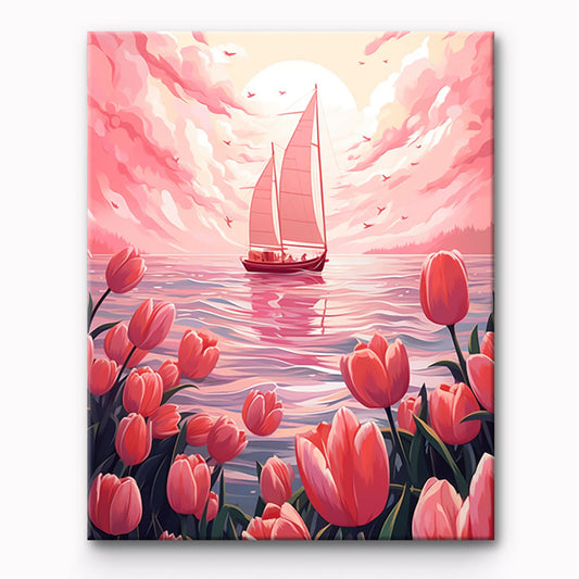 Sailboat Costa Rosa Painting By Number 1