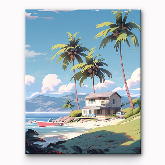 Seaside Houses Painting By Number 1