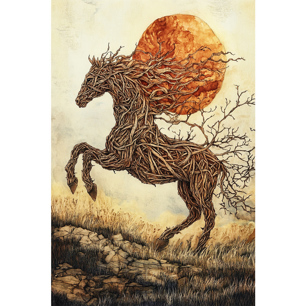 Horse In The Shape Of A Plant Painting By Number 2