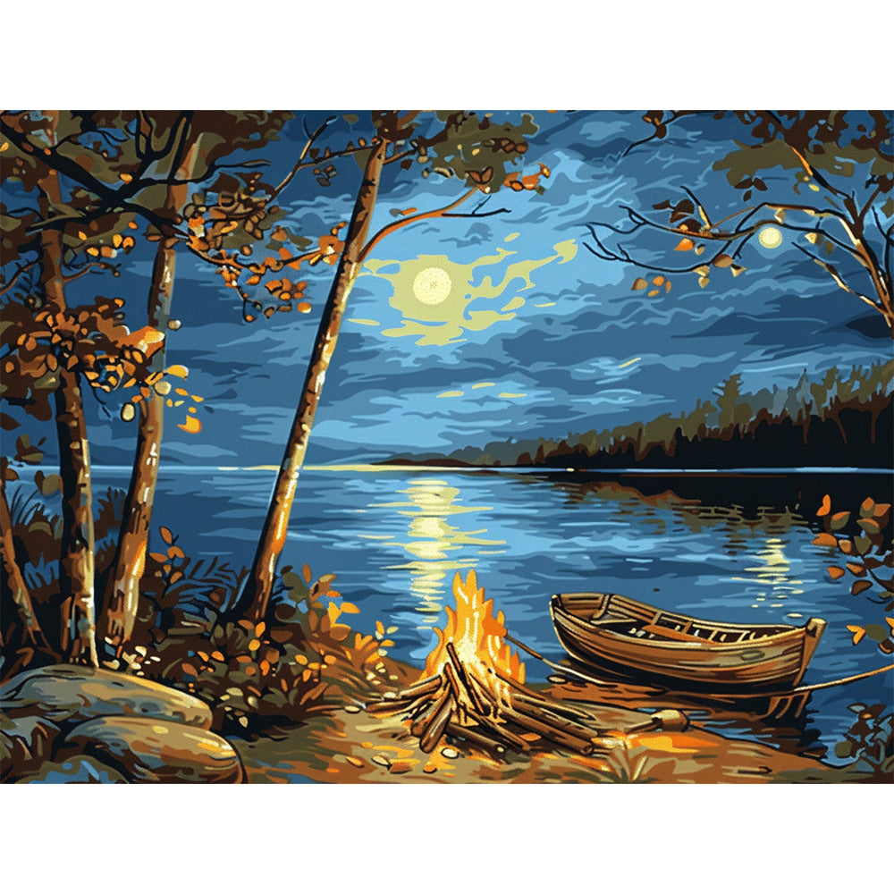 Lakeside Night Painting By Number 2