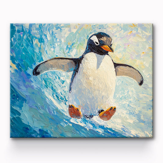 Surfing Penguin Painting By Number 1