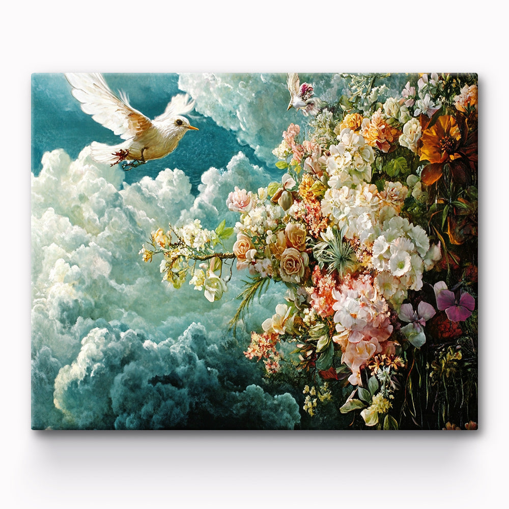 Flower Bird Painting By Number 1