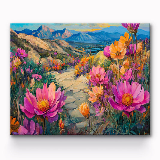Mountain And Flower Painting By Number 1