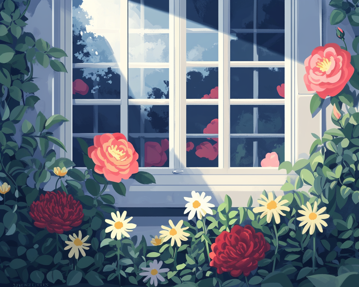 Flowers By The Window Painting By Number 2