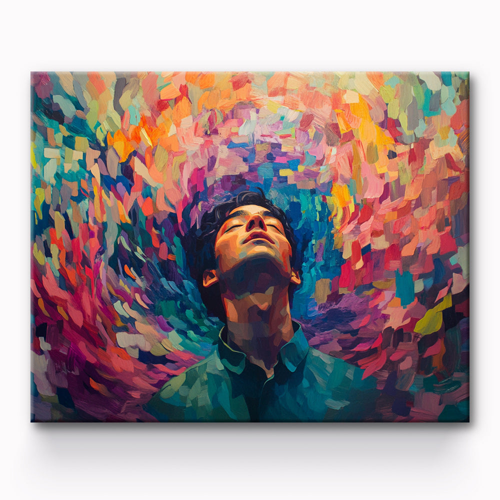 Man Looking Up Painting By Number 1