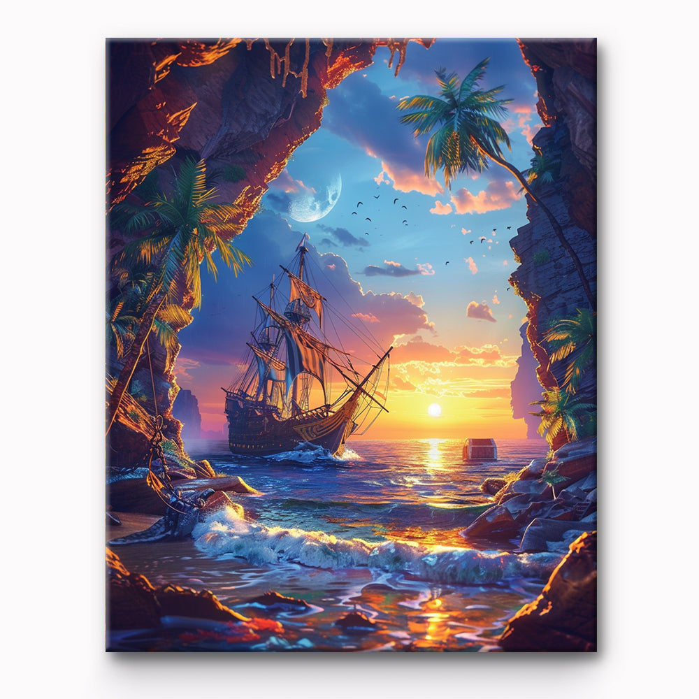 Sailboat Landscape Painting By Number 1