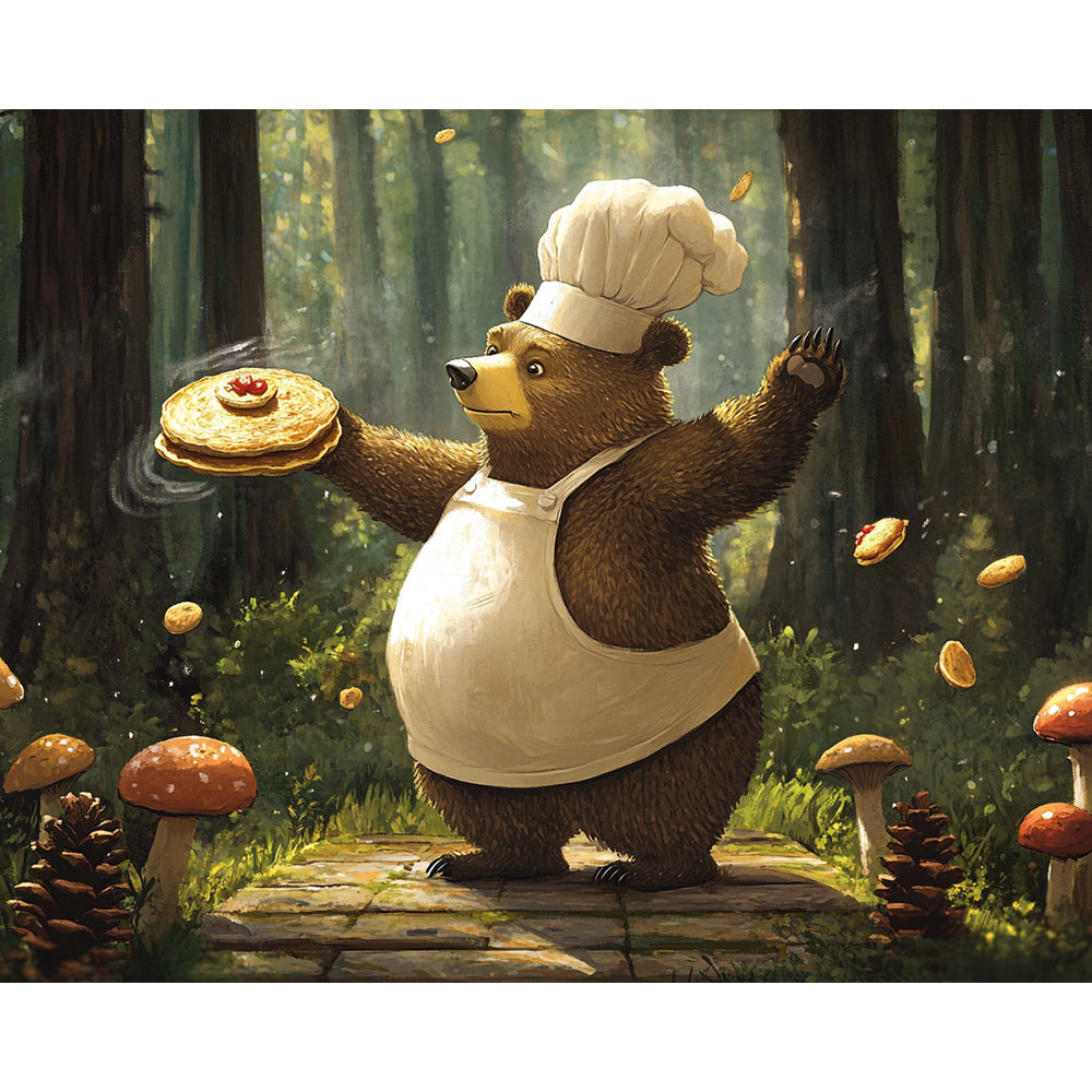 Brown Bear Cooking Painting By Number 2