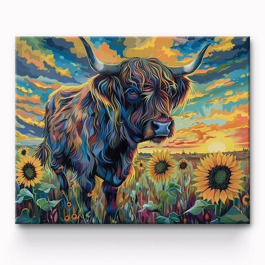 Cow And Sunflower Painting By Number 1