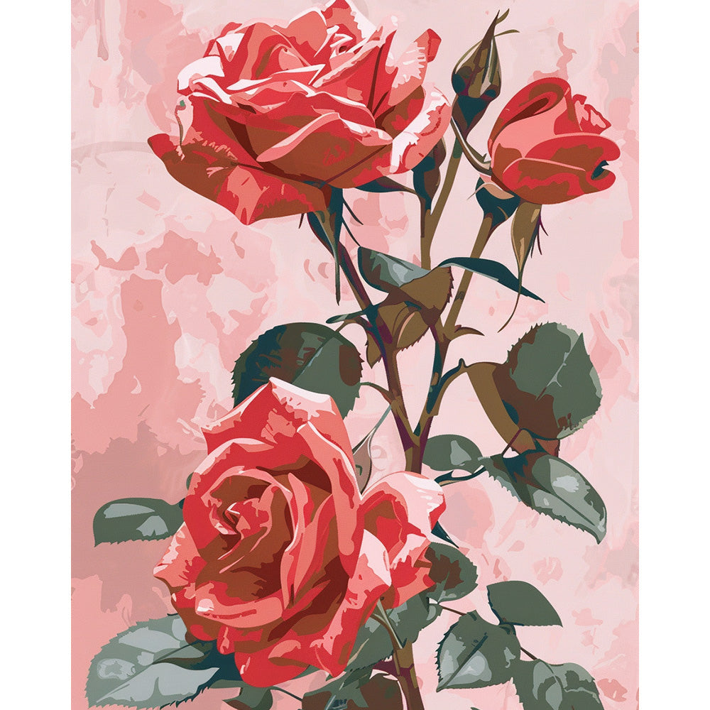 Flower Rose Painting By Number 2
