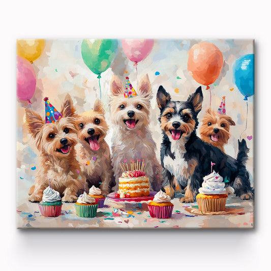 Dog's Party Time Painting By Number 1