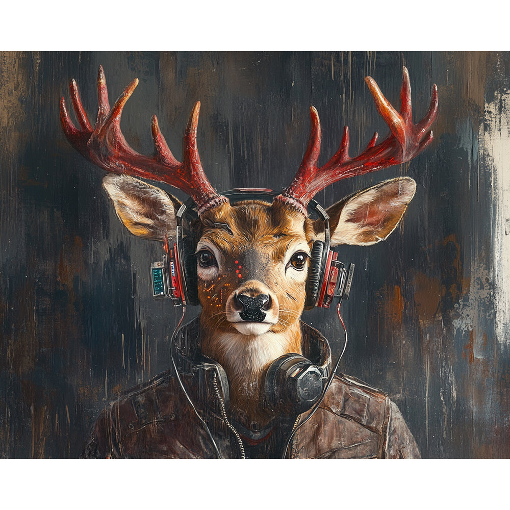Deer Likes To Listen To Music Painting By Number 2