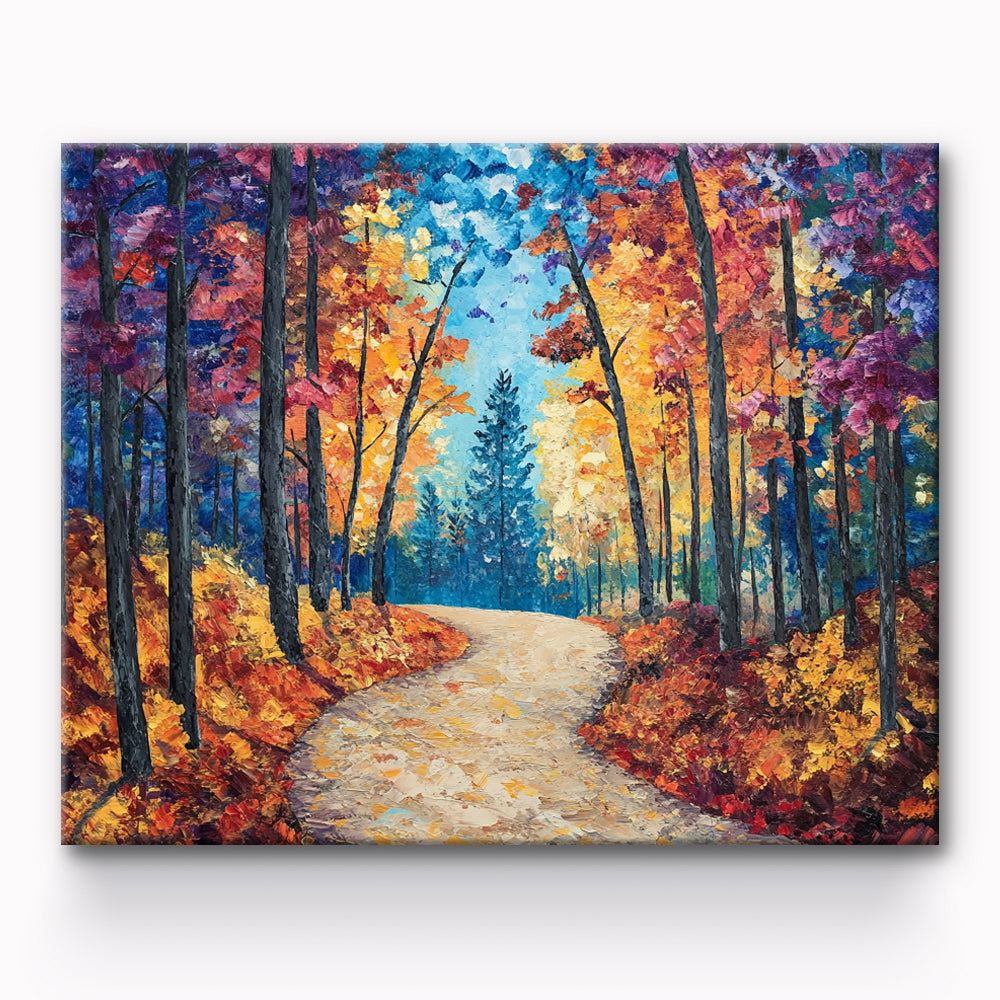 Fallen Leaves In Autumn Painting By Number 1