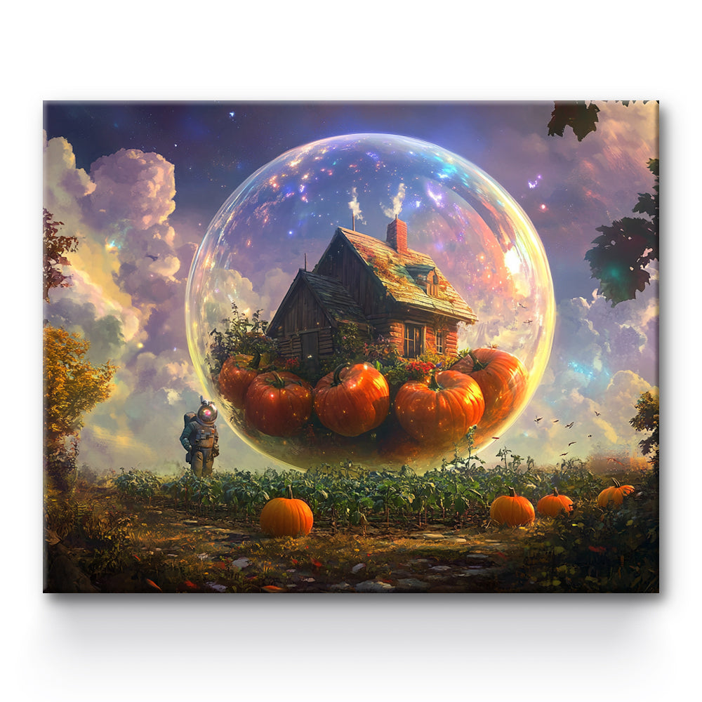 Fantasy Bubble Pumpkin House Painting By Number 1