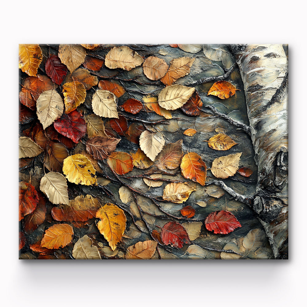 Fallen Leaves in Autumn Painting By Number 1