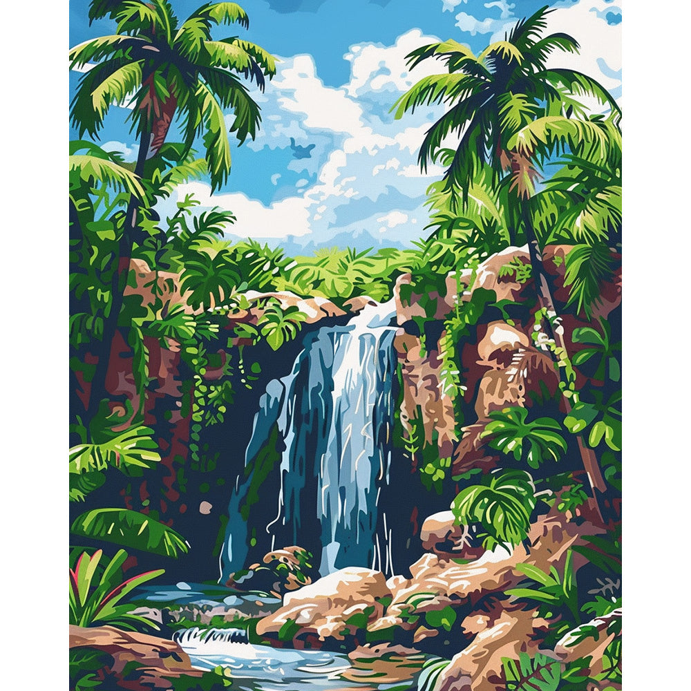Waterfalls Landscape Painting By Number 2