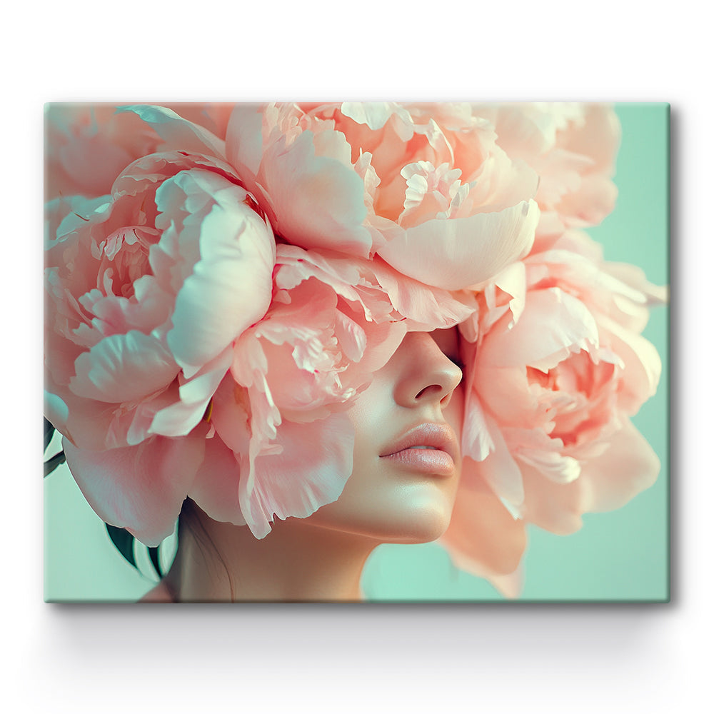 Rose Flower Girl Painting By Number 1