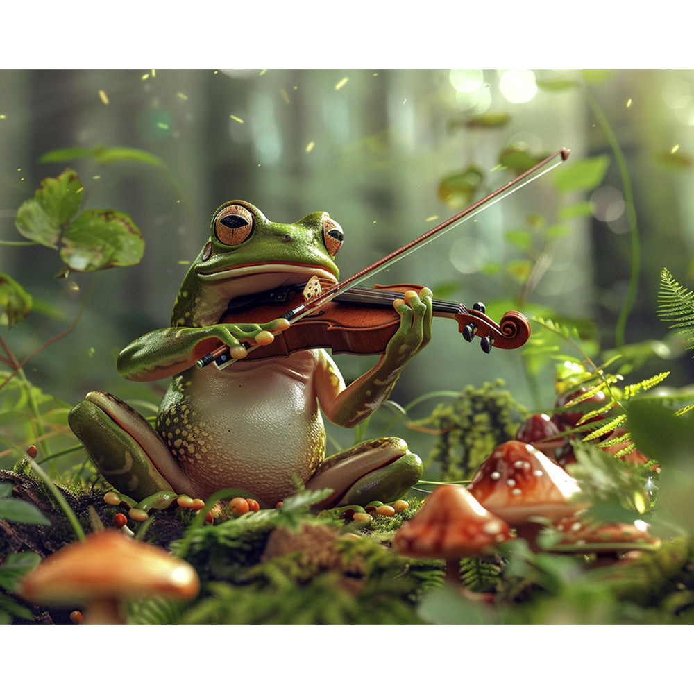 Frog Playing Fiddle Painting By Number 2