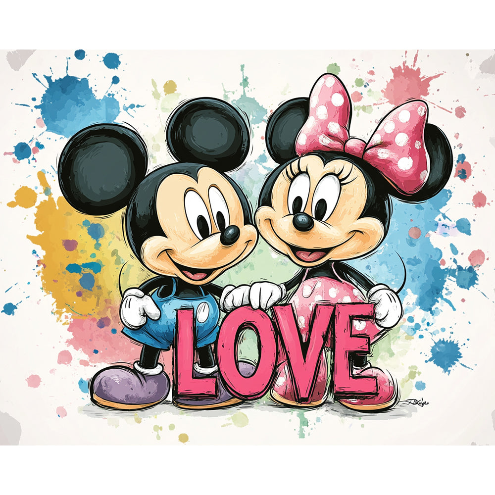 Mickey And Minnie Love Painting By Number 2