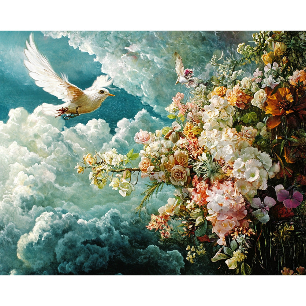 Flower Bird Painting By Number 2