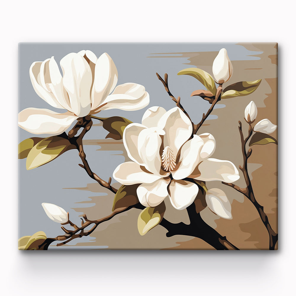 Magnolia Flower Painting By Number 1
