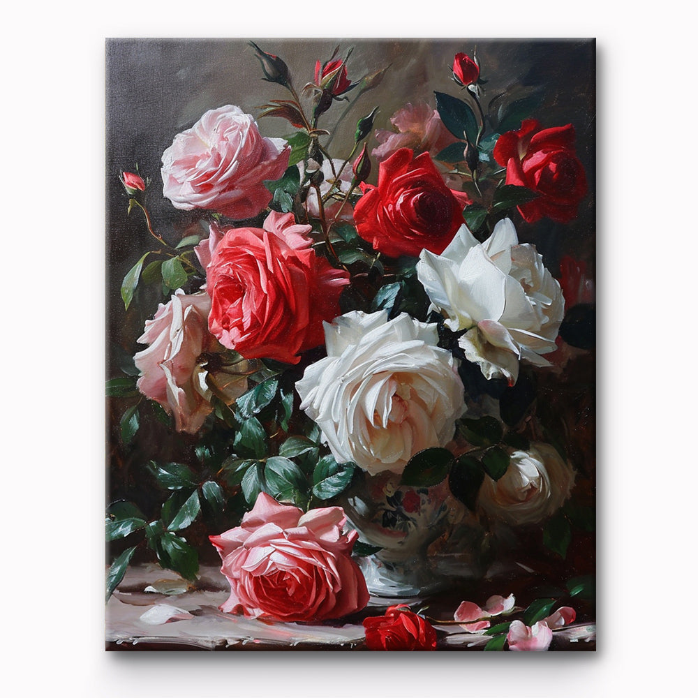 Flower Rose Painting By Number 1