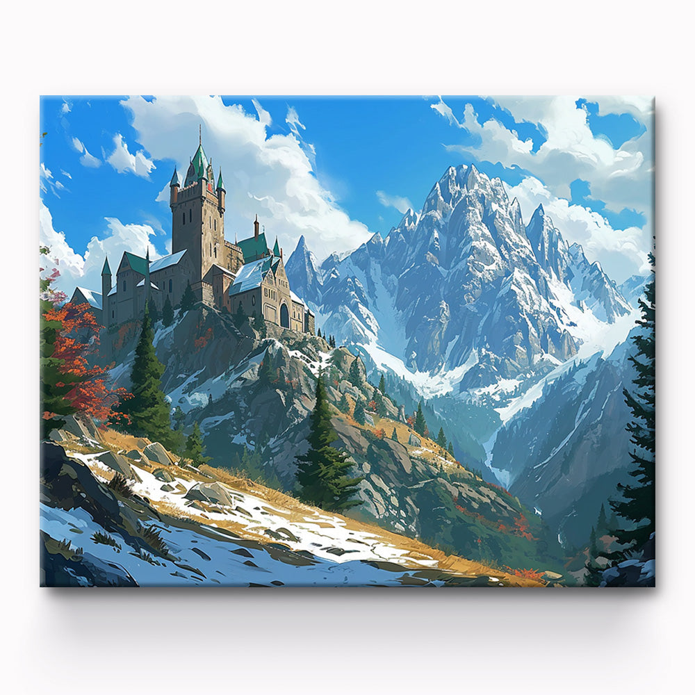 Castle Of The Mountains Painting By Number 1