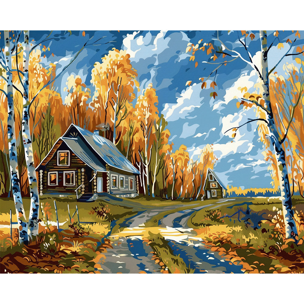 Countryside Autumn Landscape Painting By Number 2