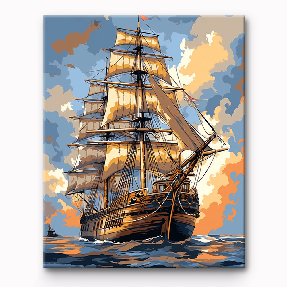 Sailboat Sea Painting By Number 1
