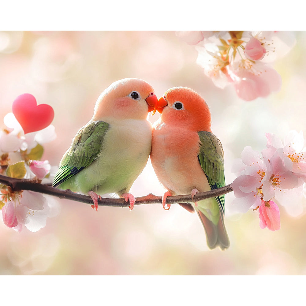 Parrots in love Painting By Number 2