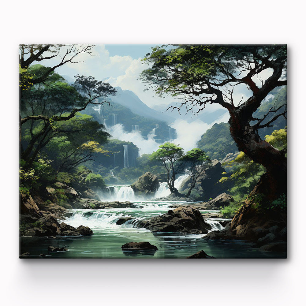Mountain And Flowing Water 36 Color Painting By Number 1