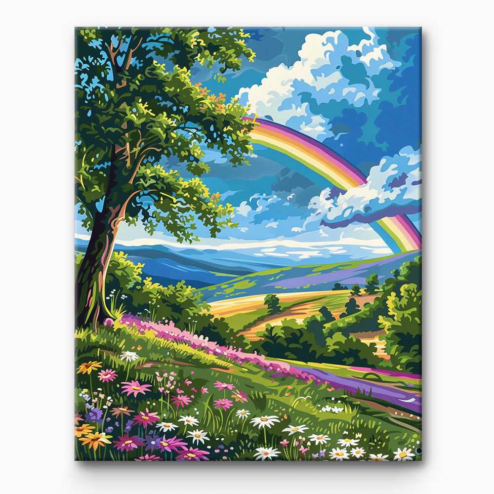 Rainbow Landscape Painting By Number 1