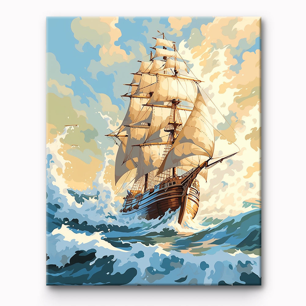 Sailboat Sea Painting By Number 1