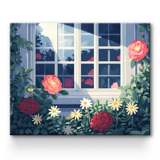 Flowers By The Window Painting By Number 1