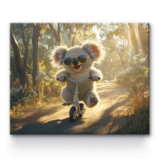 Sloth Learning To Ride Painting By Number 1