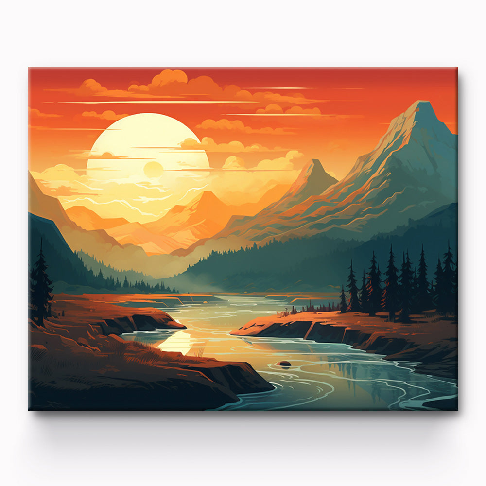 Sundown Painting By Number 1