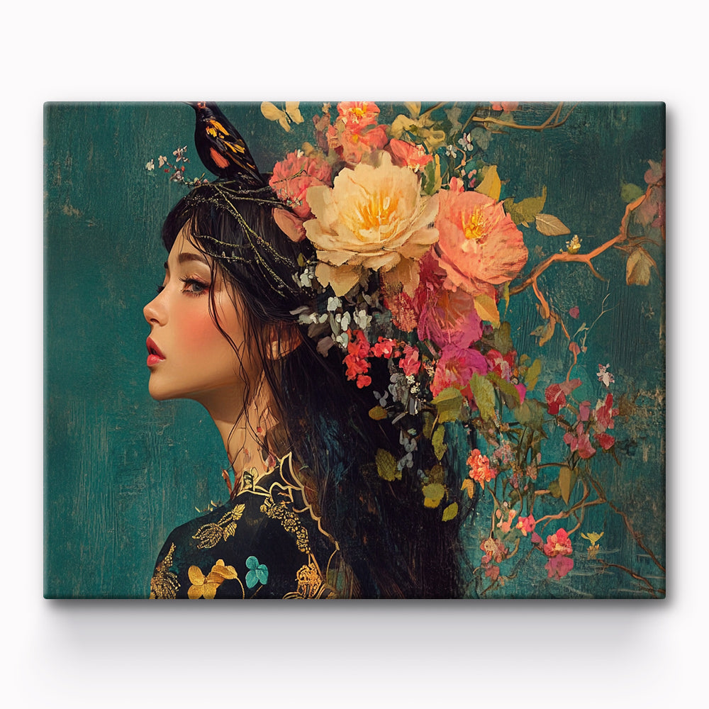 Flower Girl Painting By Number 1