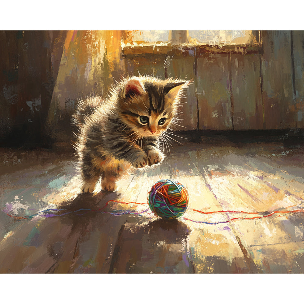 The Appeal of Woolly Balls to Cats Painting By Number 2