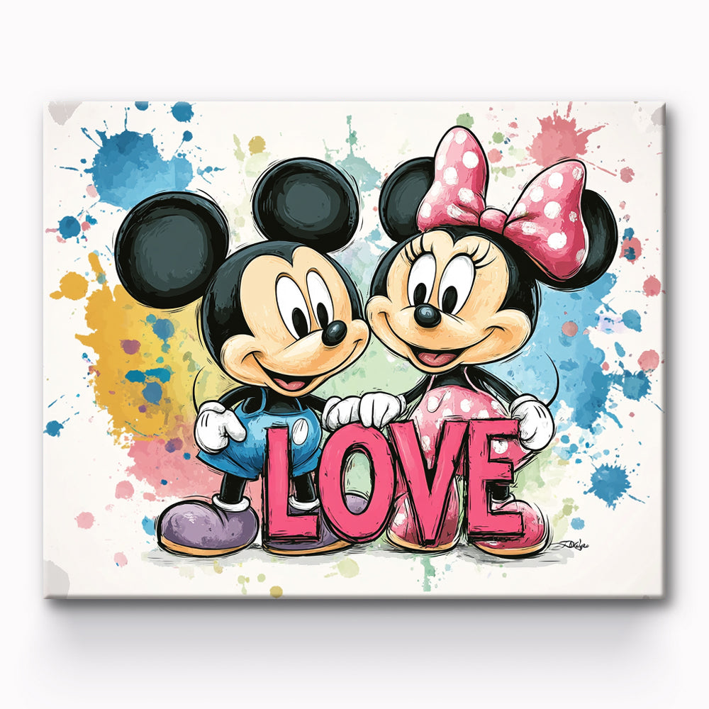 Mickey And Minnie Love Painting By Number 1