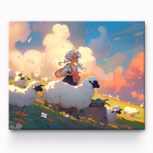 The Girl With The Goats Painting By Number 1