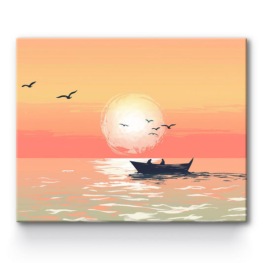 Sunset Over The Sea Painting By Number 1