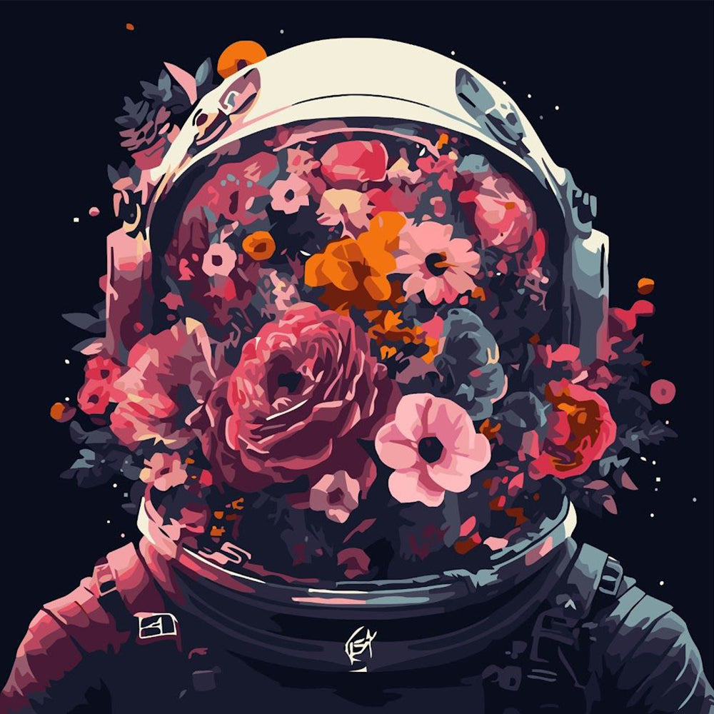 Flowers In Spacesuits 30x30cm Painting By Number 2